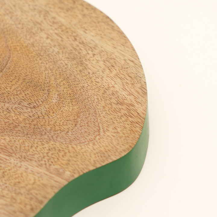 Apple Mango Wood Serving Board with Colour Edge Trim