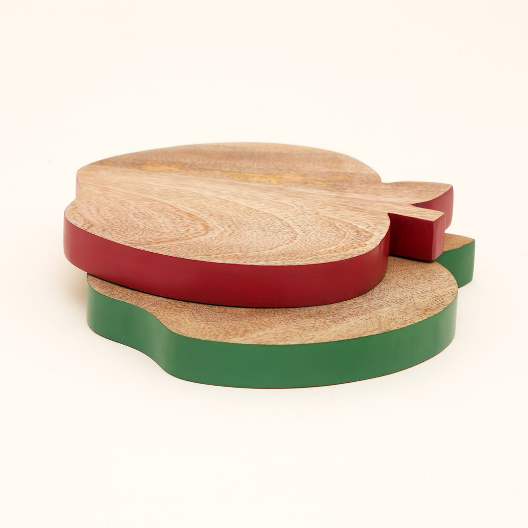 Apple Mango Wood Serving Board with Colour Edge Trim
