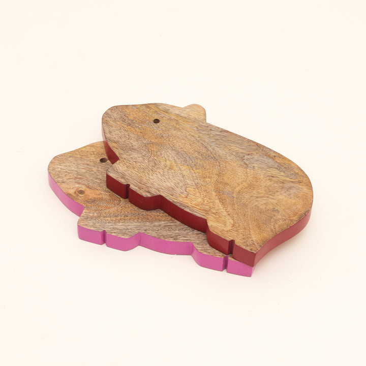 Guinea Pig Mango Wood Serving Board with Colour Edge