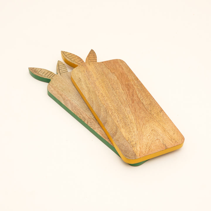 Bunny Mango Wood Serving Board with Colour Edge Trim