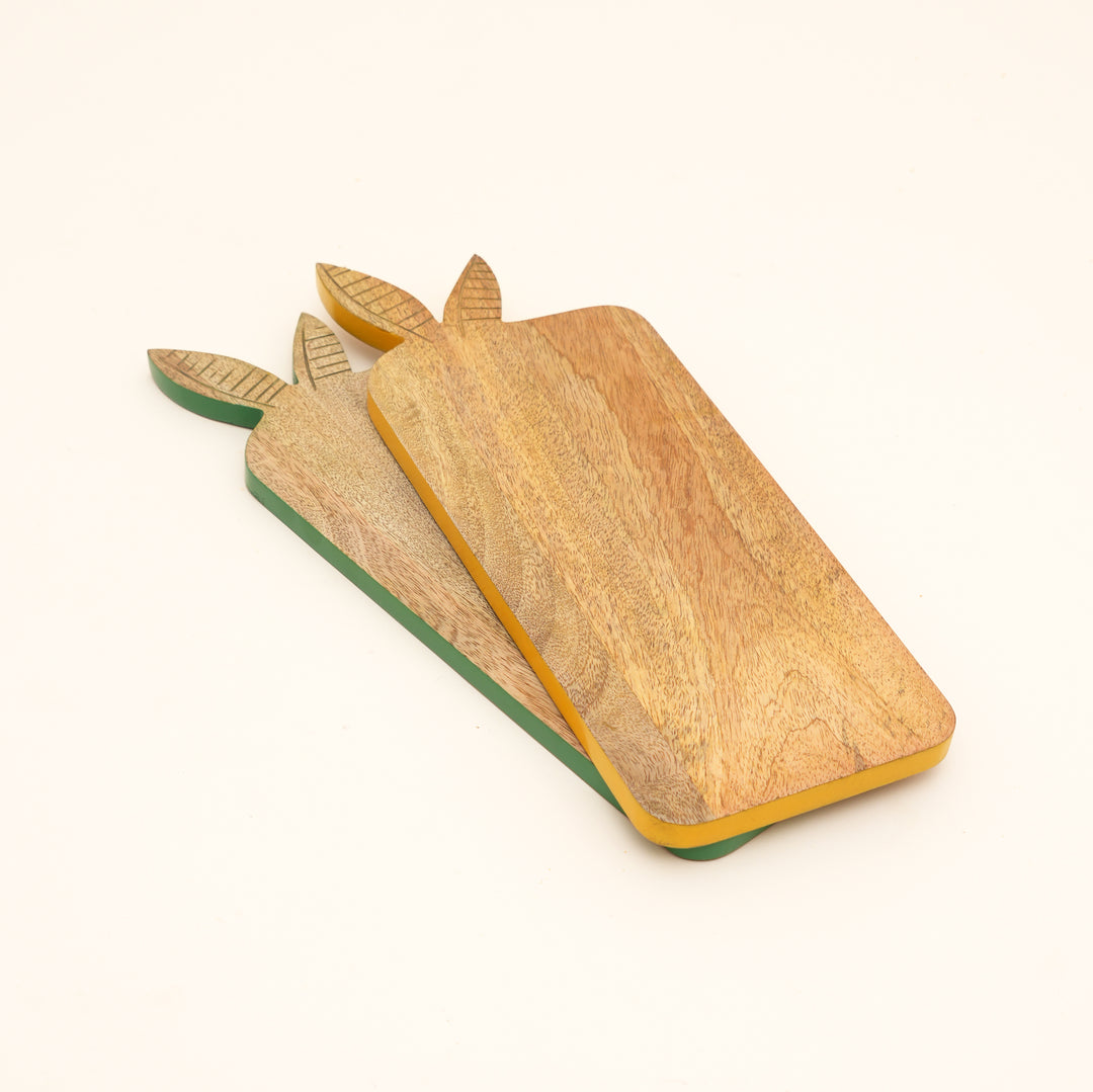 Bunny Mango Wood Serving Board with Colour Edge Trim