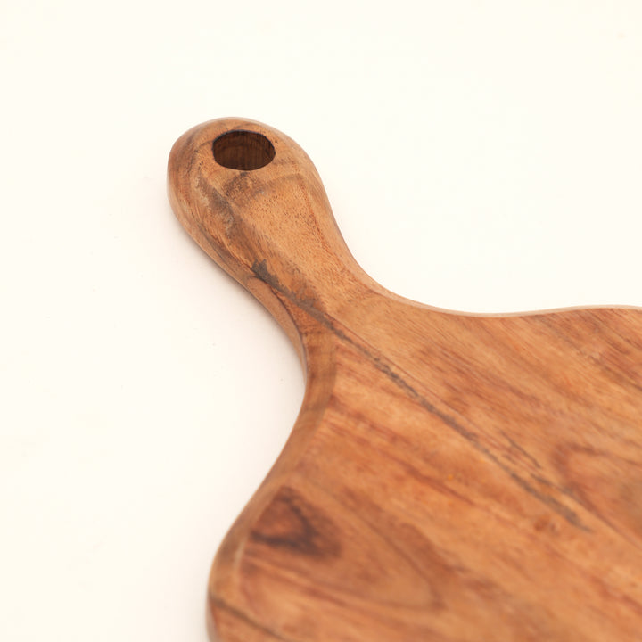 Square Grip Acacia Wood Chopping Board with Handle 17x35cm