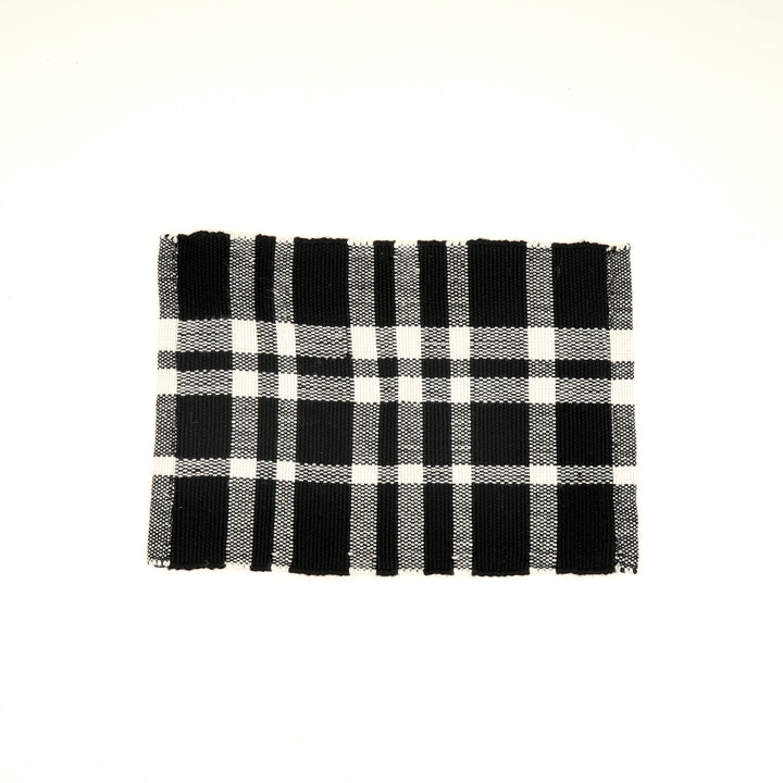 Charcoal Checker Stripe Placemat – Durable Polyester Table Mat for Dining and Kitchen
