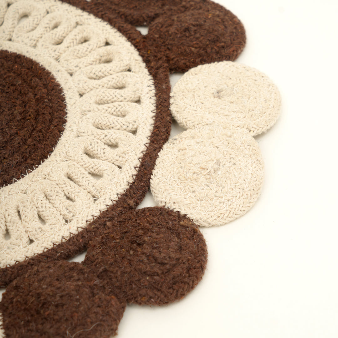 Brown Cotton Braided Placemat – Handcrafted Durable Table Mat for Dining