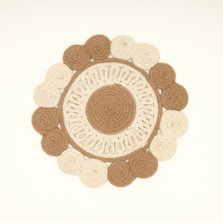Beige Cotton Braided Placemat – Handcrafted Durable Table Mat for Dining