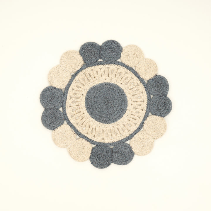 Blue Cotton Braided Placemat – Handcrafted Durable Table Mat for Dining