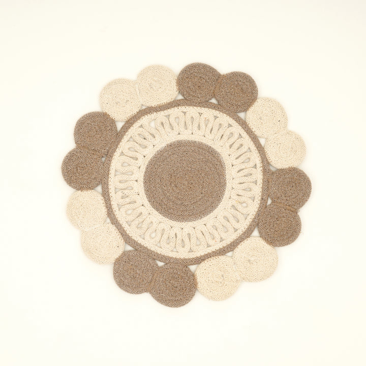 Grey Cotton Braided Placemat – Handcrafted Durable Table Mat for Dining