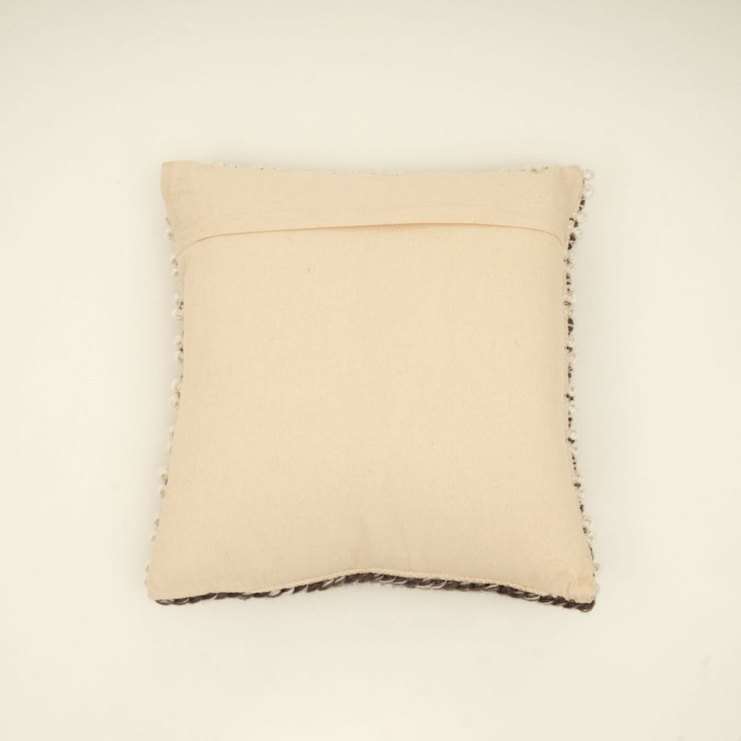 Ivory/Grey Handwoven Cushion – Decorative Throw Pillow for Sofa, Chair, and Bed