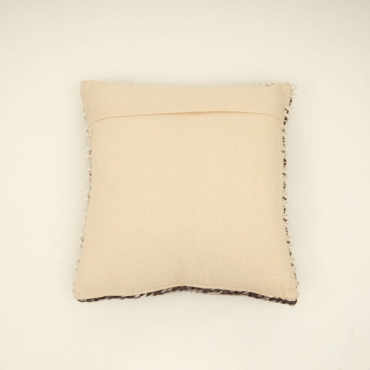 Ivory/Grey Handwoven Cushion – Decorative Throw Pillow for Sofa, Chair, and Bed