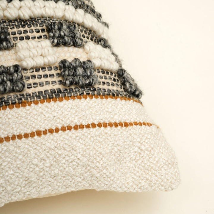 Colorful Multi Handwoven Cushion Cover – Handmade Textured Home Accent