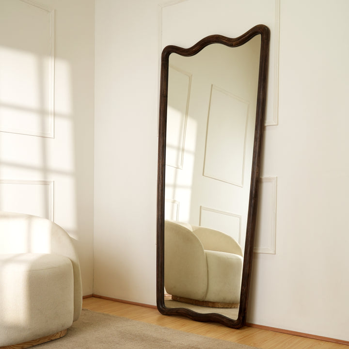 Soft Wave Full Length Mirror in Solid Mango Wood 80x180 cm