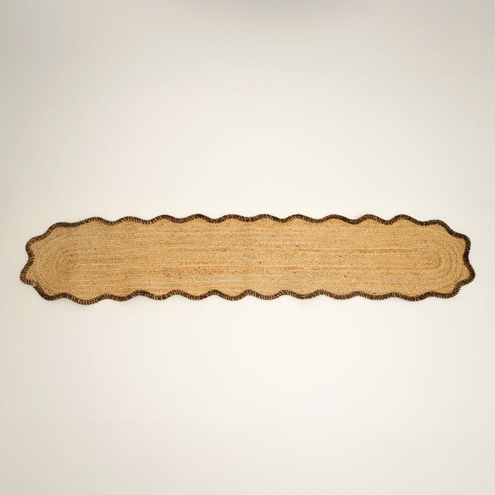 Brown Jute Braided Table Runner 14x72 in – Eco-Friendly Rustic Dining Decor for Modern and Farmhouse Interiors