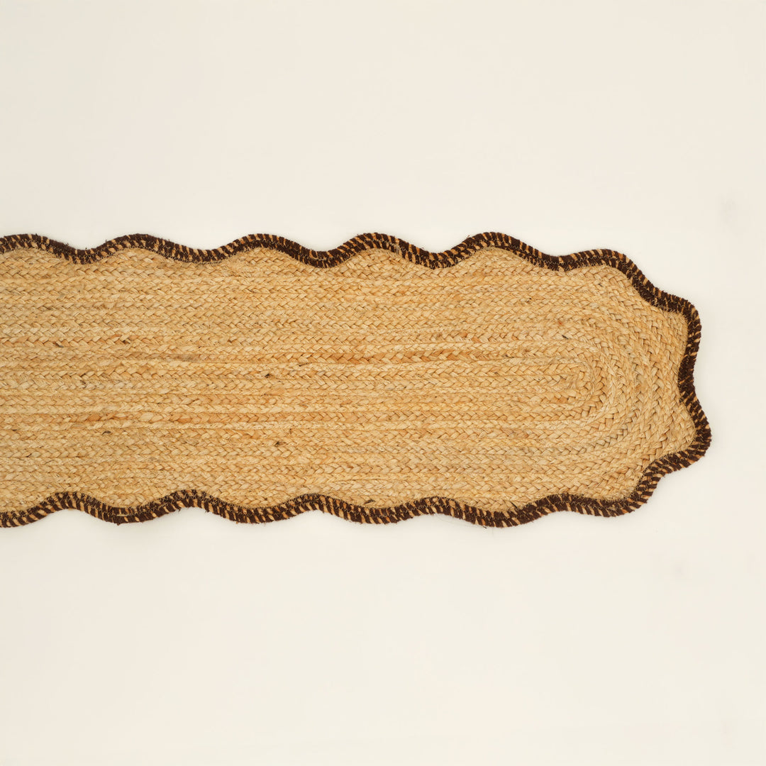 Brown Jute Braided Table Runner 14x72 in – Eco-Friendly Rustic Dining Decor for Modern and Farmhouse Interiors