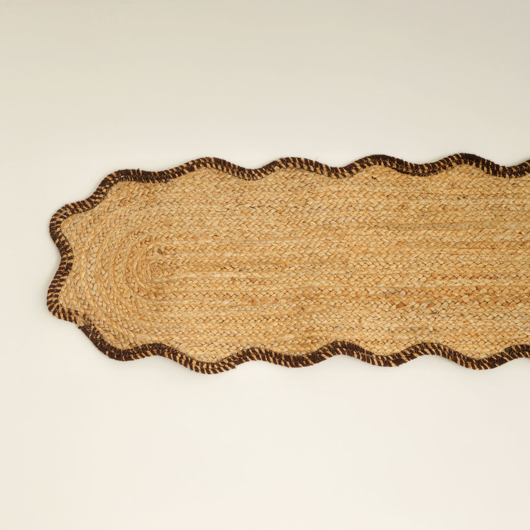 Brown Jute Braided Table Runner 14x72 in – Eco-Friendly Rustic Dining Decor for Modern and Farmhouse Interiors