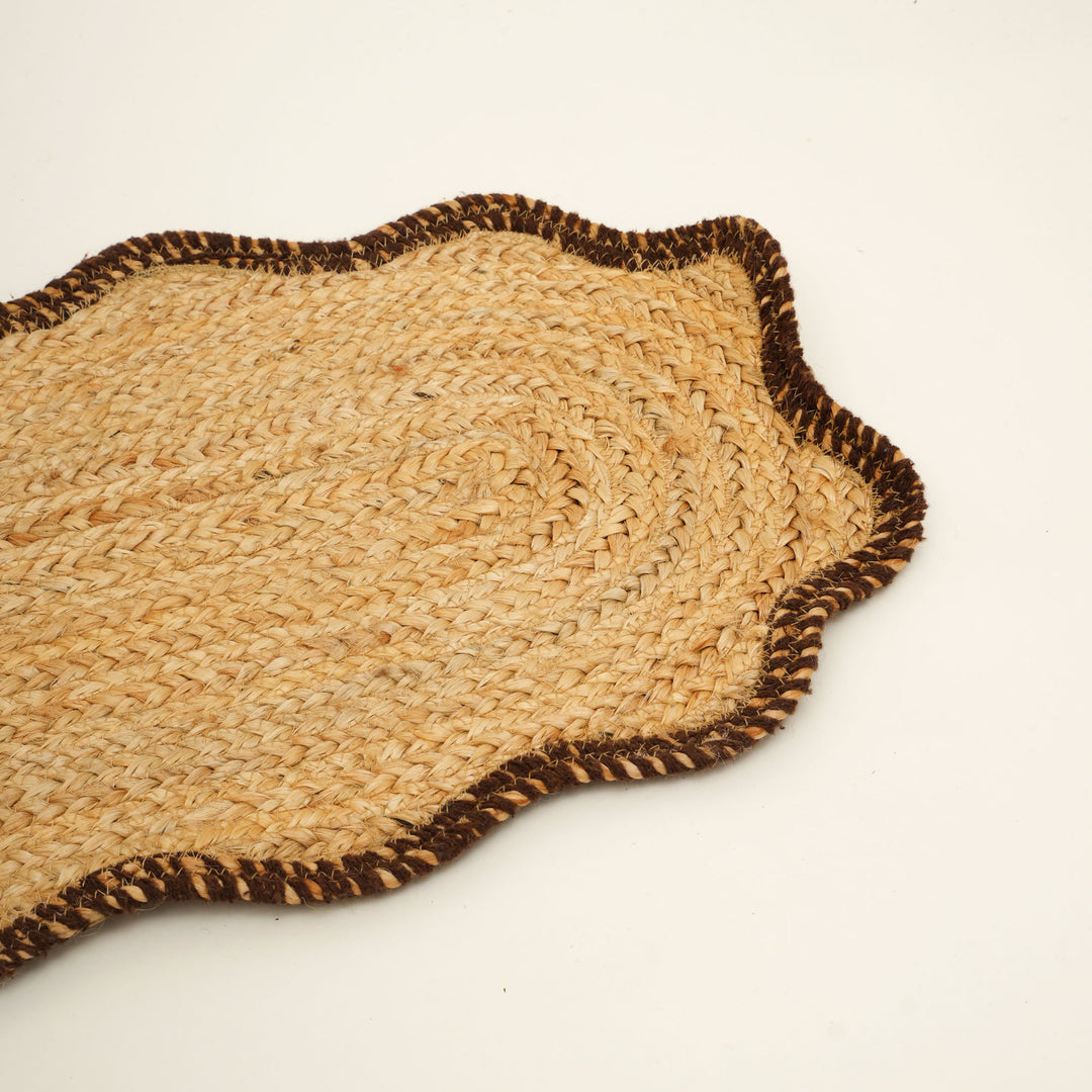 Brown Jute Braided Table Runner 14x72 in – Eco-Friendly Rustic Dining Decor for Modern and Farmhouse Interiors