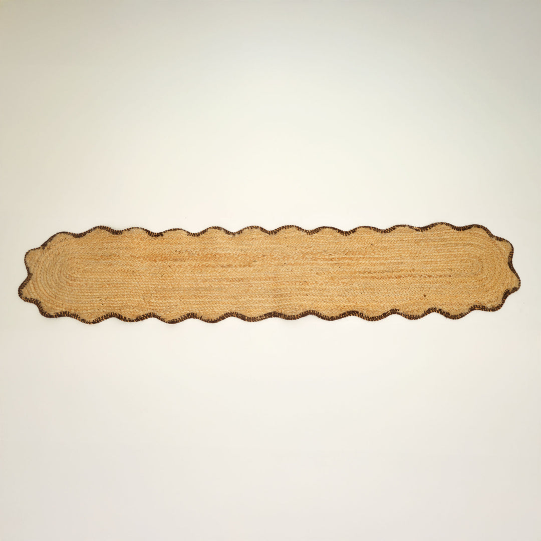 Brown Jute Braided Table Runner 14x72 in – Eco-Friendly Rustic Dining Decor for Modern and Farmhouse Interiors