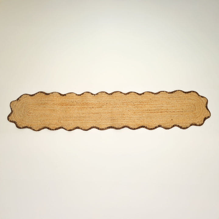 Brown Jute Braided Table Runner 14x72 in – Eco-Friendly Rustic Dining Decor for Modern and Farmhouse Interiors