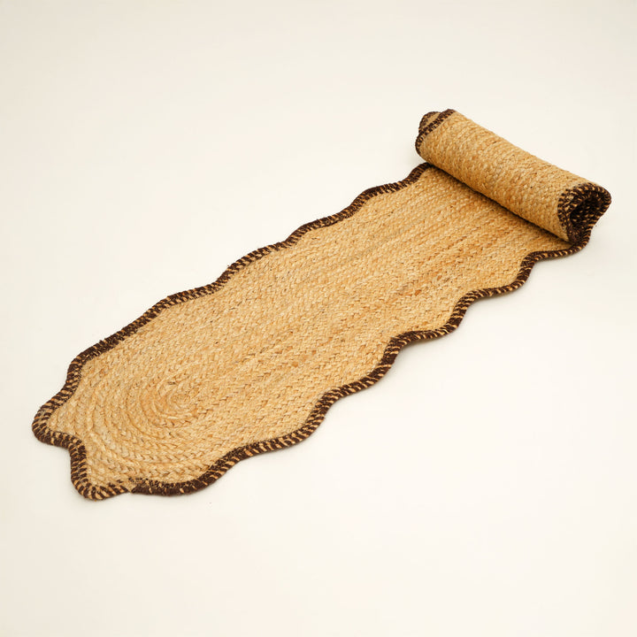 Brown Jute Braided Table Runner 14x72 in – Eco-Friendly Rustic Dining Decor for Modern and Farmhouse Interiors