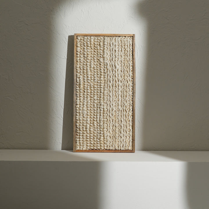Gepolsterte Wandkunst mit Holzrahmen - Hellbraun