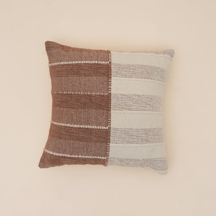 TerraSplit Woven Harmony Cushion | Slub Yarn Cotton Pillow