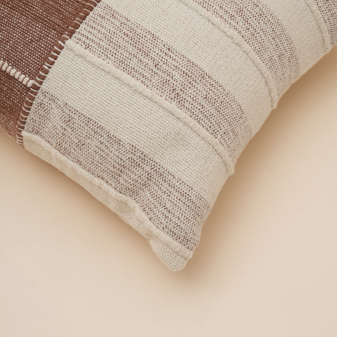 TerraSplit Woven Harmony Cushion | Slub Yarn Cotton Pillow