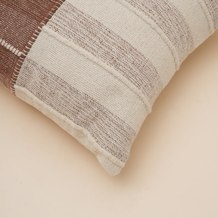 TerraSplit Woven Harmony Cushion | Slub Yarn Cotton Pillow