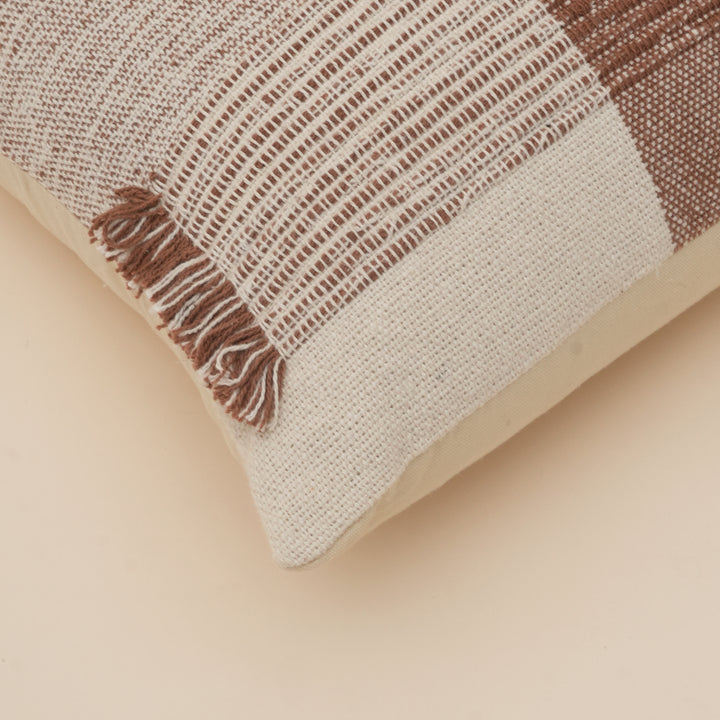 Terra Woven Pattern Cushion | Slub Yarn Cotton Decorative Pillow