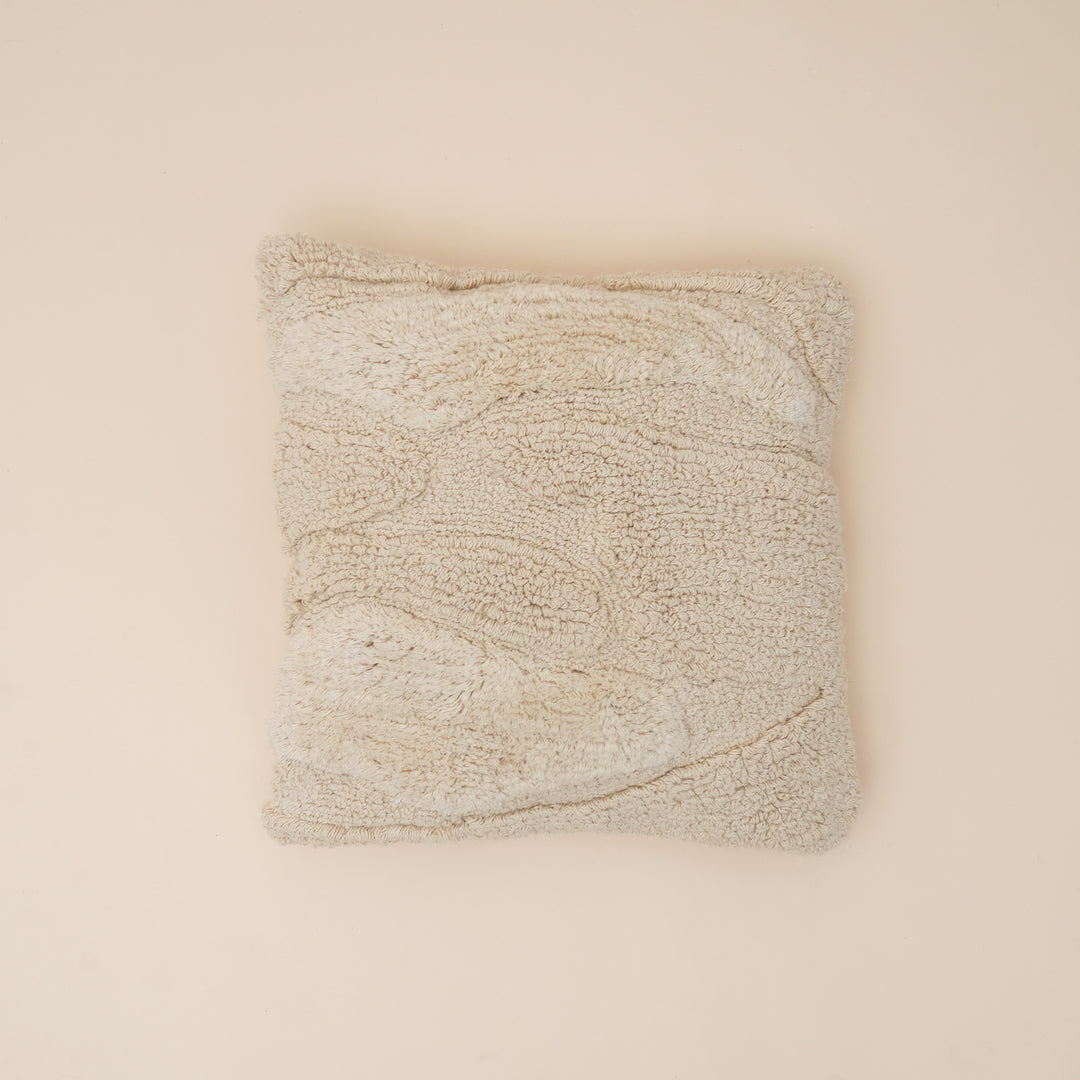 Ivory Haven Tufted Cotton Cushion with Tassels and Filler 46 cm