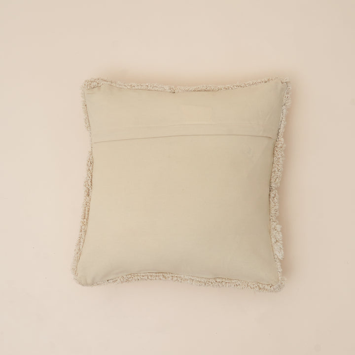 Ivory Haven Tufted Cotton Cushion with Tassels and Filler 46 cm