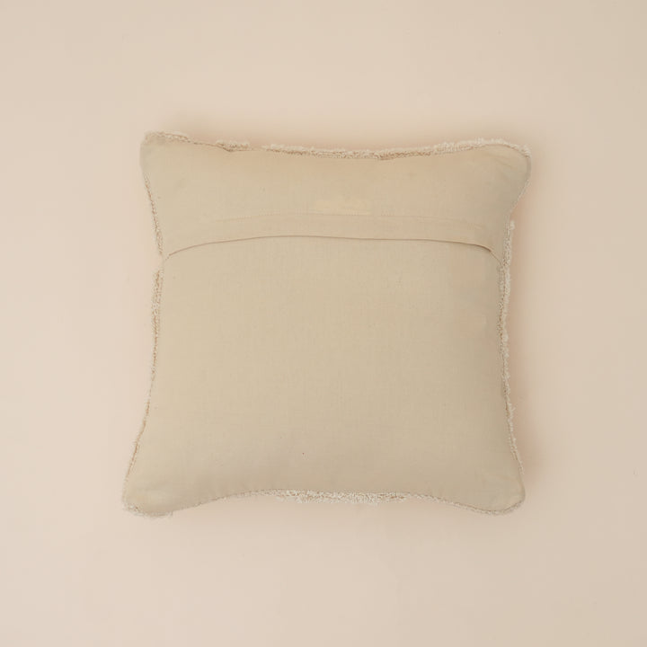 Ivory Dune Textured Tufted Cotton Cushion with Filler 46 cm