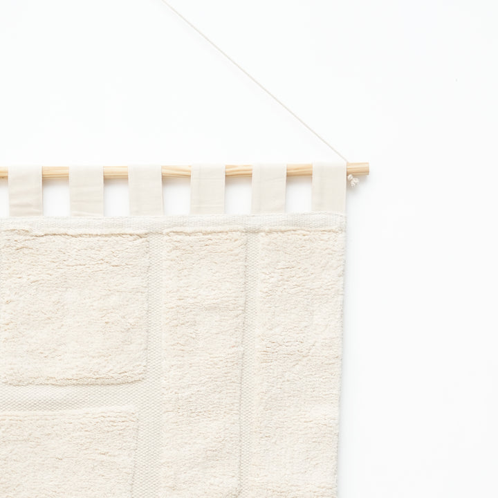 Beige Block Tufted Wall Hanging | Geometric Cotton Wall Art