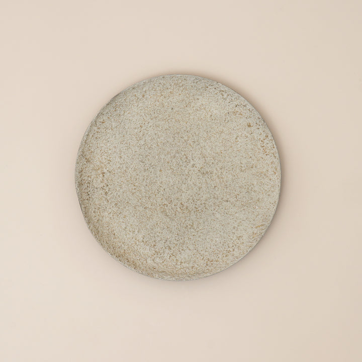 Aurum Slate Round Iron Tray – Minimalist Stone-Effect Decorative Display Tray