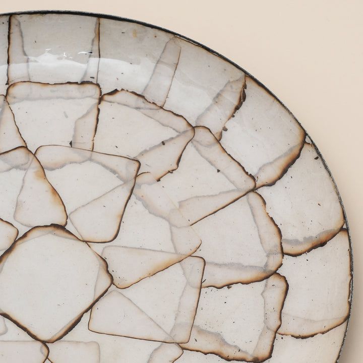 Rustica Mosaic Round Iron Tray – Enamel Stone Mosaic Decorative Display Tray
