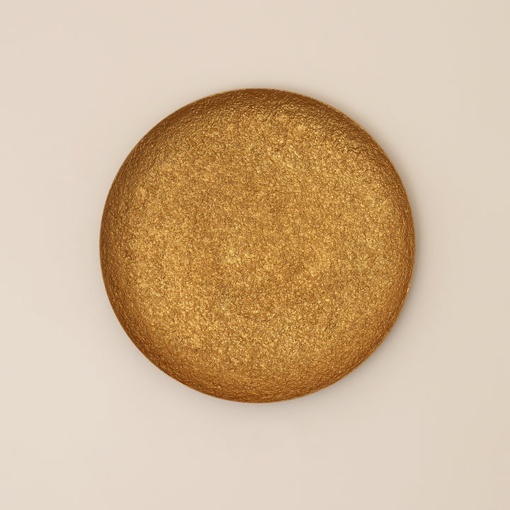 Antique Gold Hammered Round Iron Decorative Tray