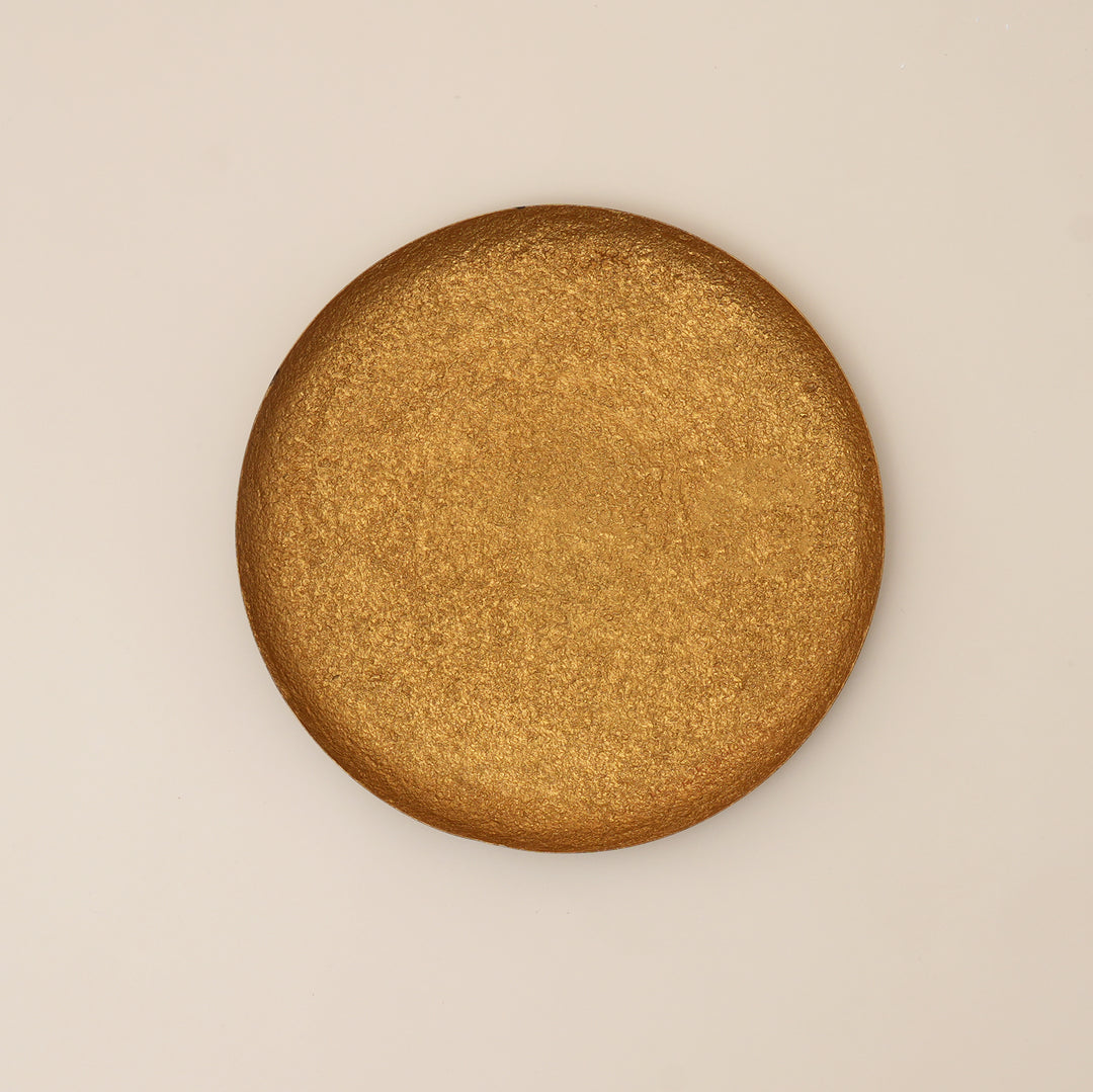 Antique Gold Hammered Round Iron Decorative Tray – Large Statement Centrepiece