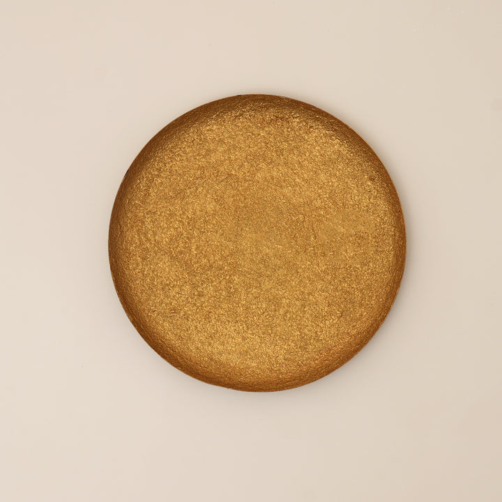 Antique Gold Hammered Round Iron Decorative Tray – Large Statement Centrepiece