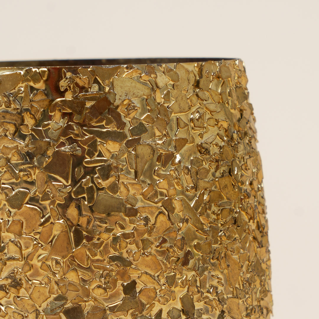 Set of 4 Shimmer Mosaic Tulip Glass Votive Candle Holders | Handcrafted Luxe Sparkle Design