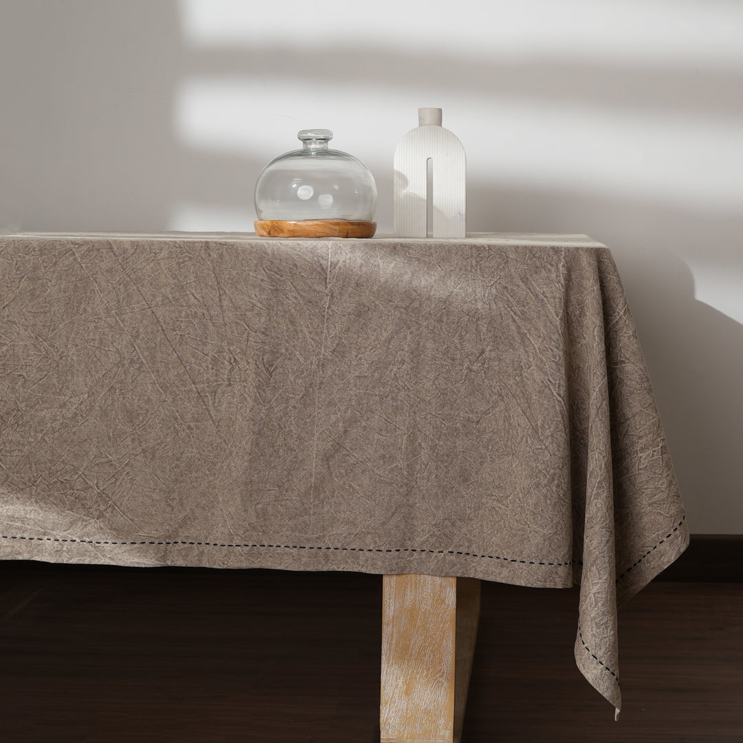 Grande tovaglia in cotone/lino - beige