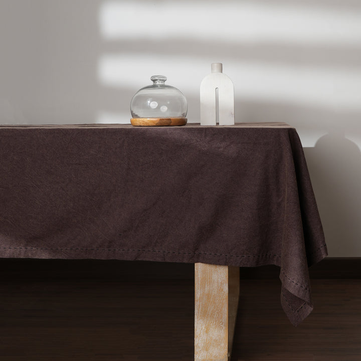 Grande tovaglia in cotone/lino - Marrone