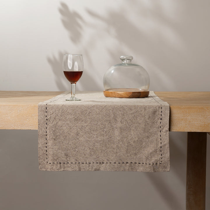 Runner da tavola in cotone/lino - Beige