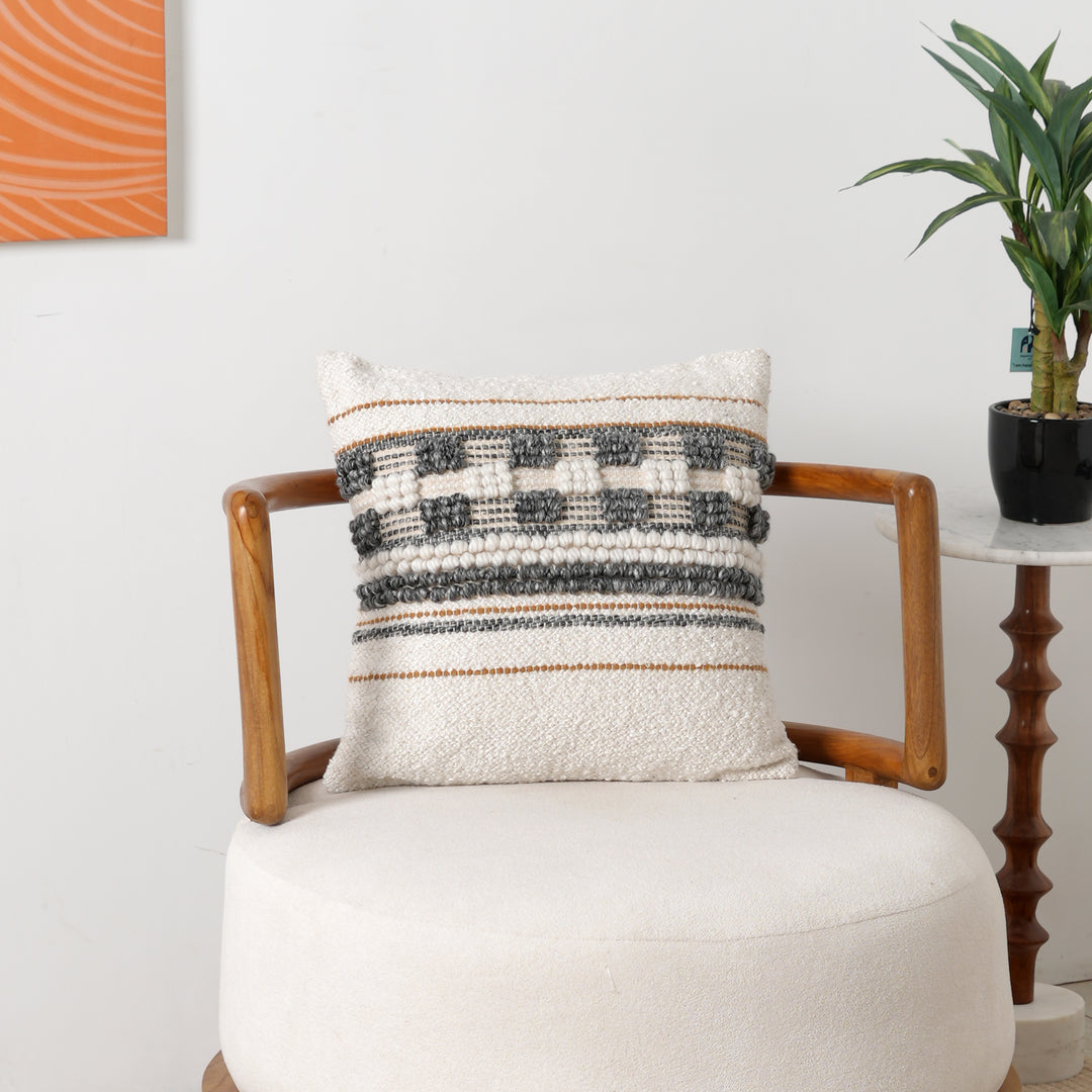 Colorful Multi Handwoven Cushion Cover – Handmade Textured Home Accent