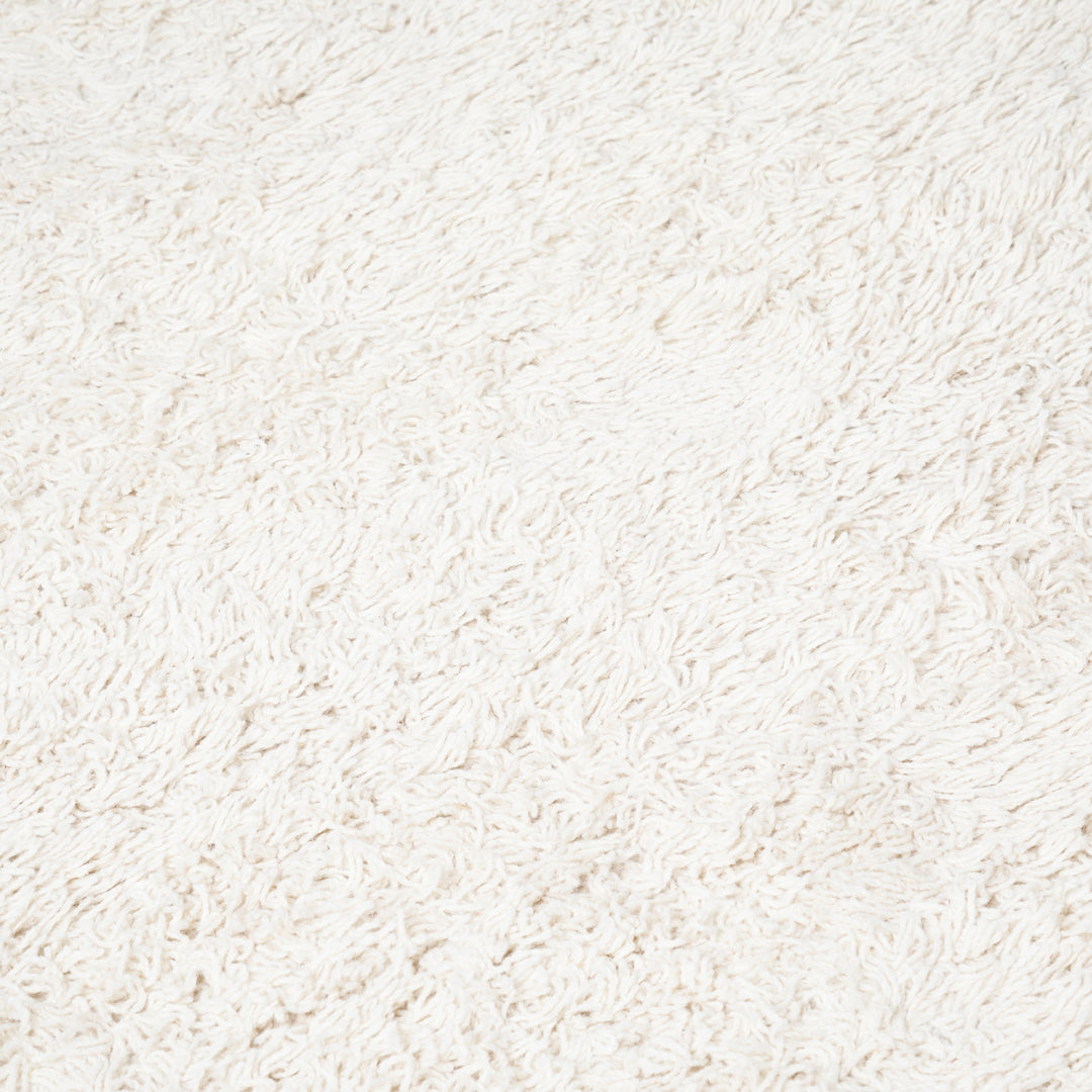 Hand Woven Berber Rug – Wool & Cotton | White & Grey