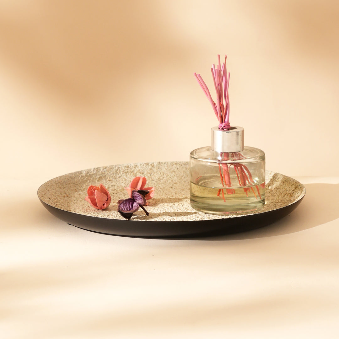Artisanal Coupe Platter with High Rim – Round Iron Serving & Decorative Tray