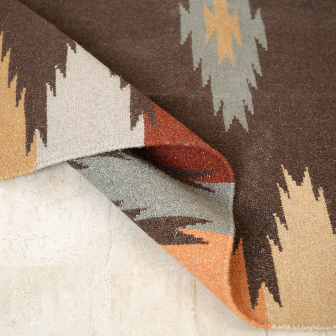 Hand Woven Traditional Kilim Rug – Wool, Bamboo Silk & Cotton