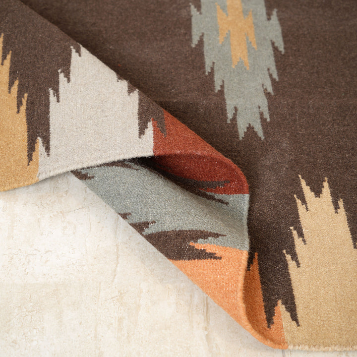 Hand Woven Traditional Kilim Rug – Wool, Bamboo Silk & Cotton