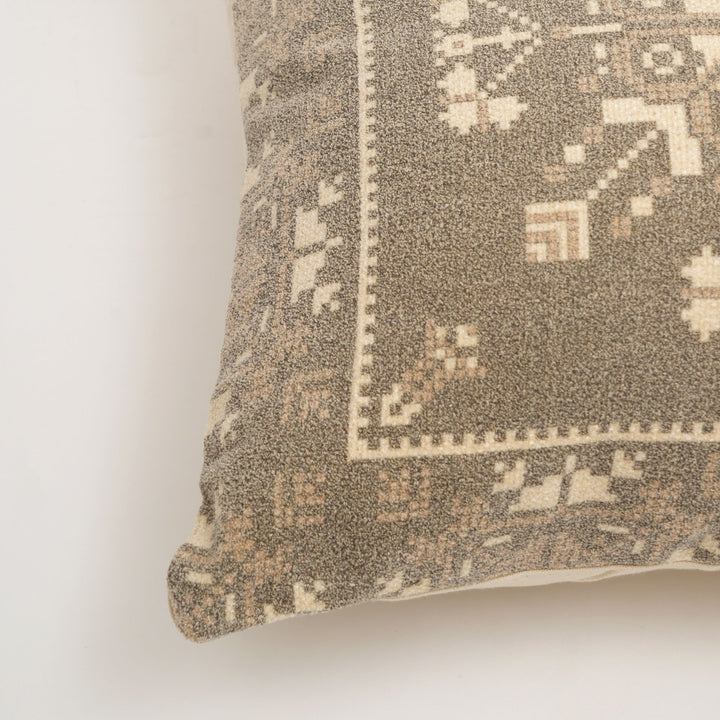 Desert Mosaic Printed Cushion – Earthy Green Geometric Design