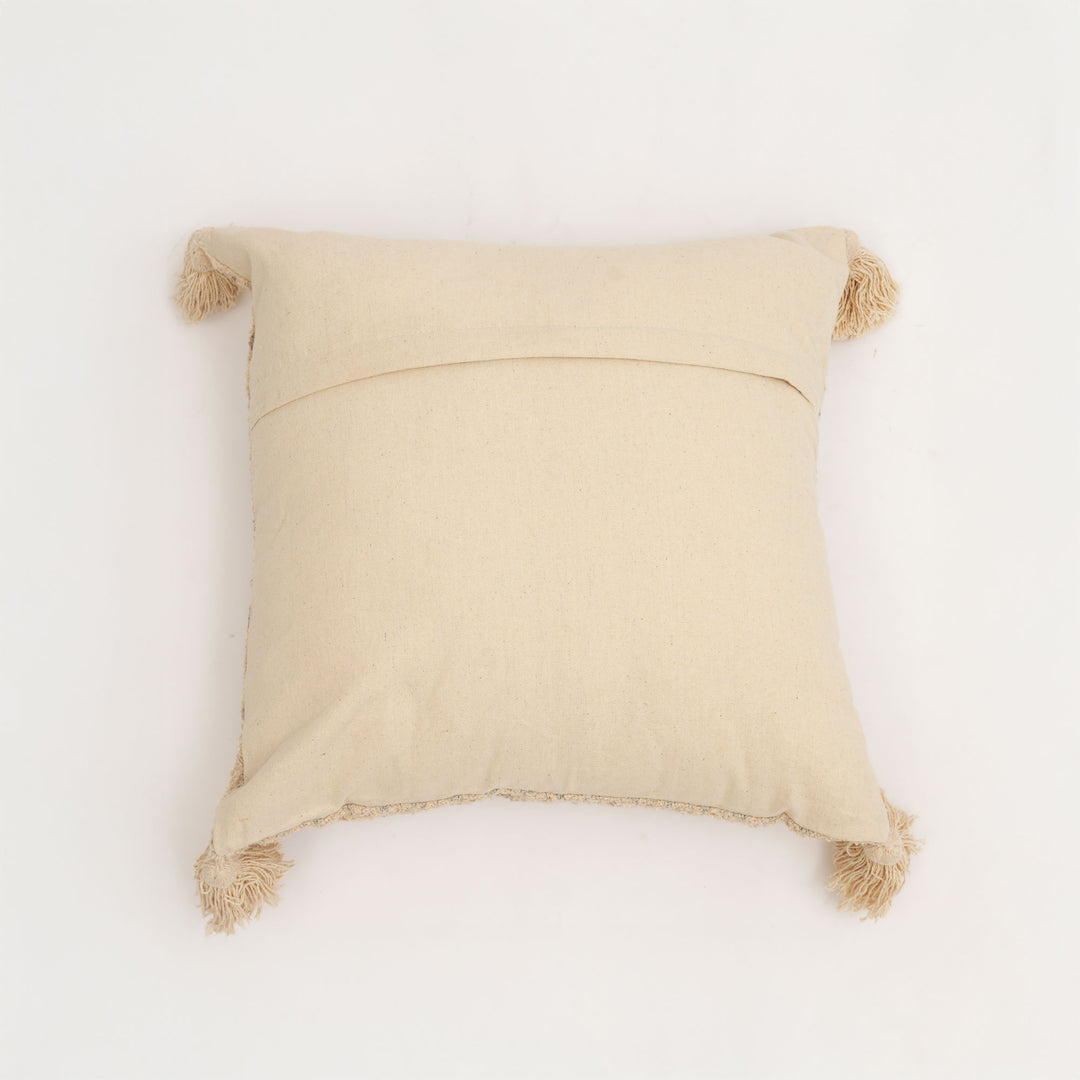 Misty Dune Woven Cushion with Tassels – Beige | 45 × 45 cm