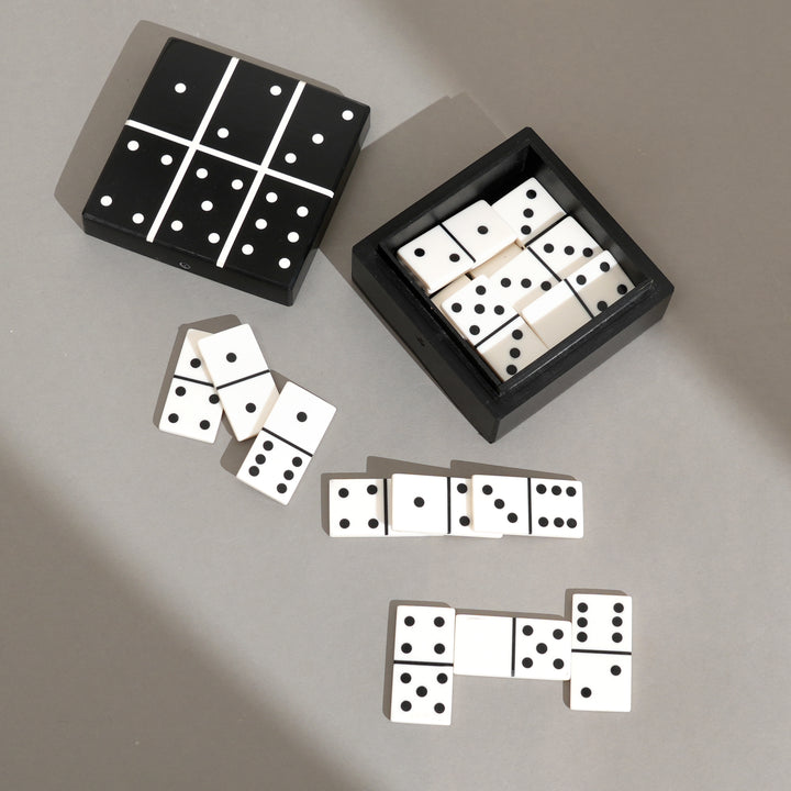 Black Resin MDF Domino Box | MDF Storage Case