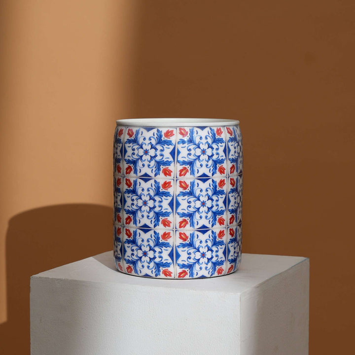 Large Round Floral Planter – Garden & Home Decorative Plant Pot