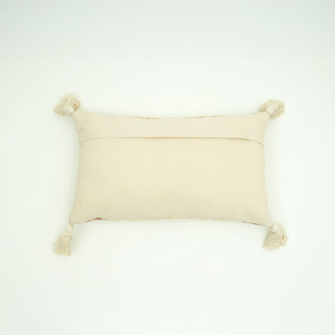Desert Mirage Tufted Cushion Cover with Tassels – Beige | 60x35 cm